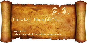 Parotzi Hermiás névjegykártya